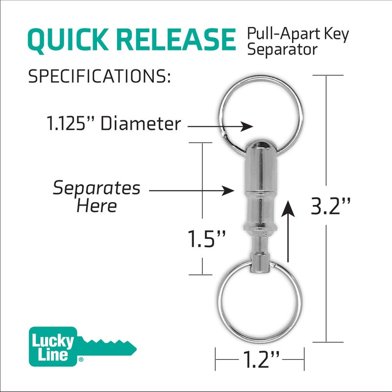 Lucky Line Quick Release, Pull-Apart Key Holder Separator, Pack of 5, Silver (70705) - Image 5